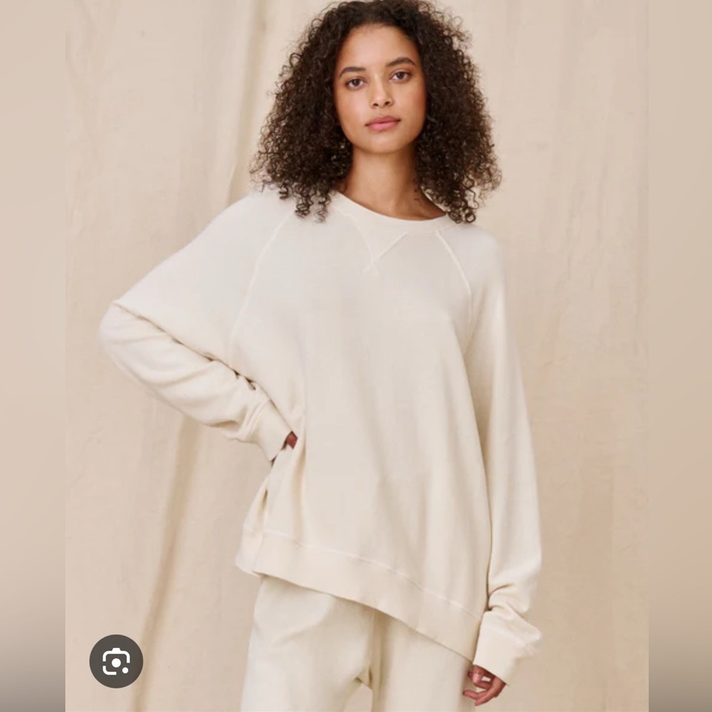 Women's Cream Slouch Sherpa Sweater